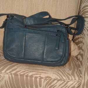 Volganik Rock Blue Leather Women's Crossbody Bag